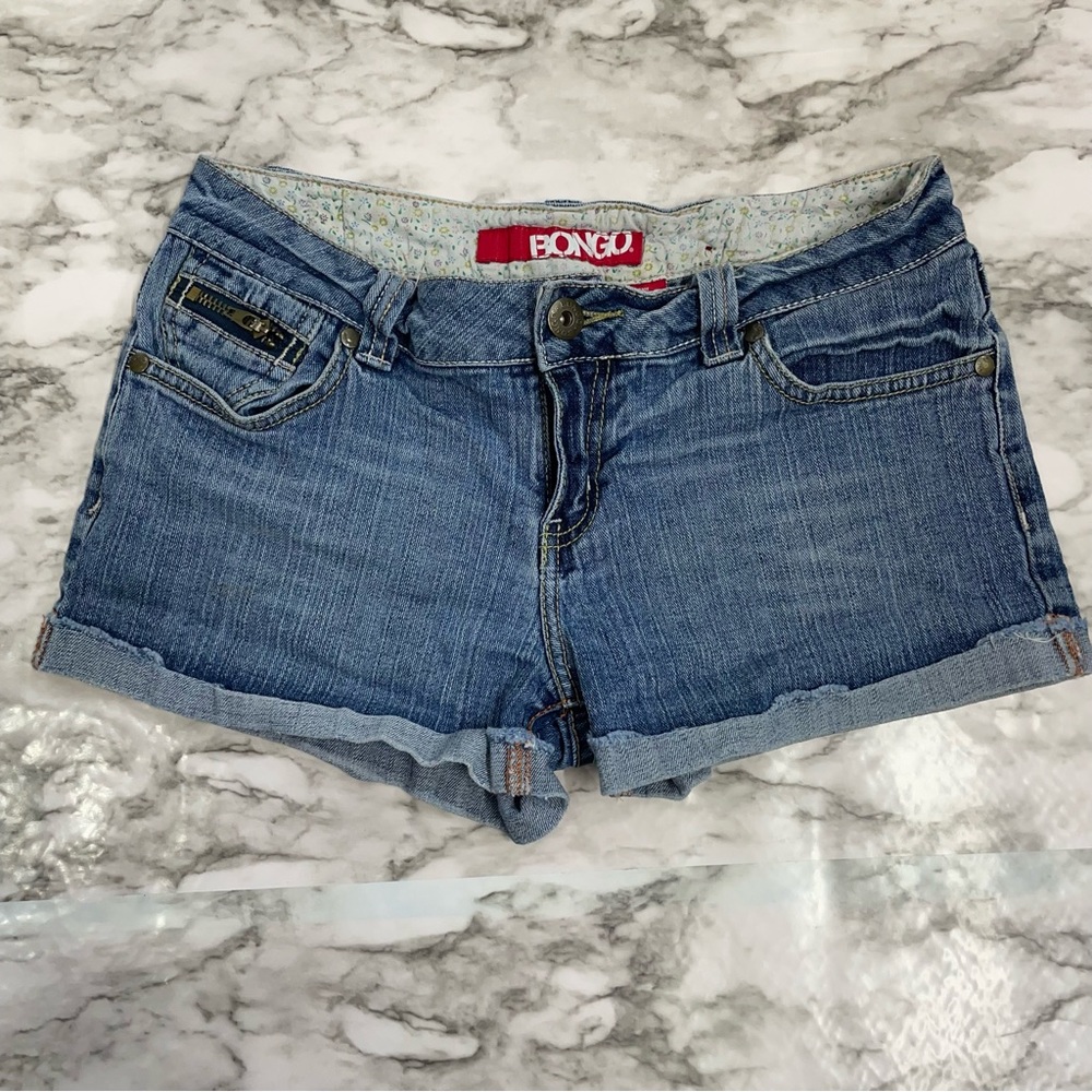 Y2k Bongo 90’s Raw Hem Cuffed Denim Low Rise Short Jean Shorts Womens Size 7